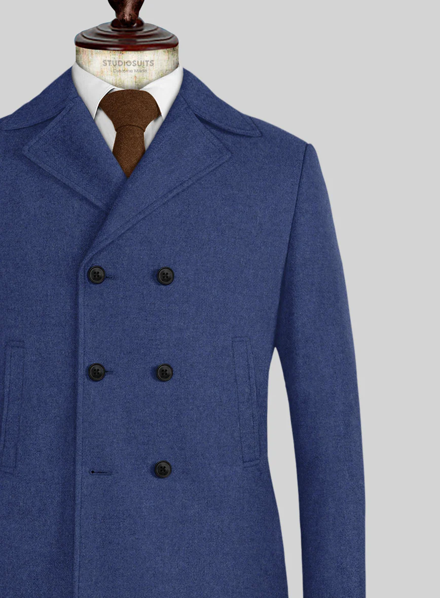 Naples Powder Blue Tweed Pea Coat - Image 2