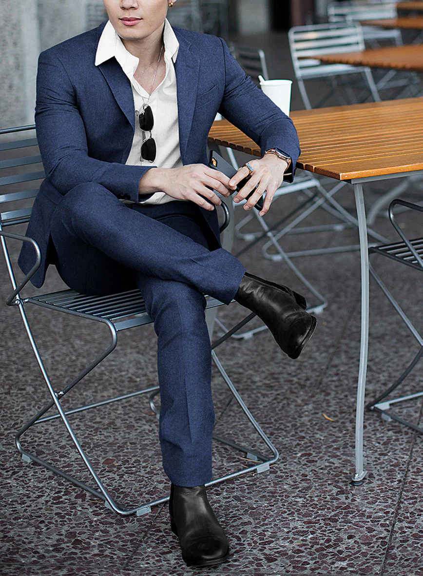 Naples Powder Blue Tweed Suit - Image 2