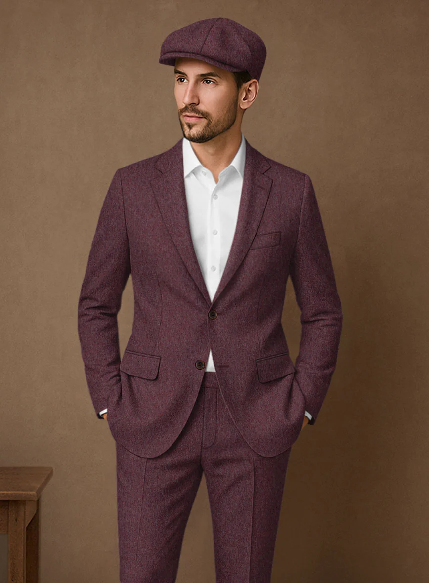Naples Ramey Wine Tweed Jacket - Image 2