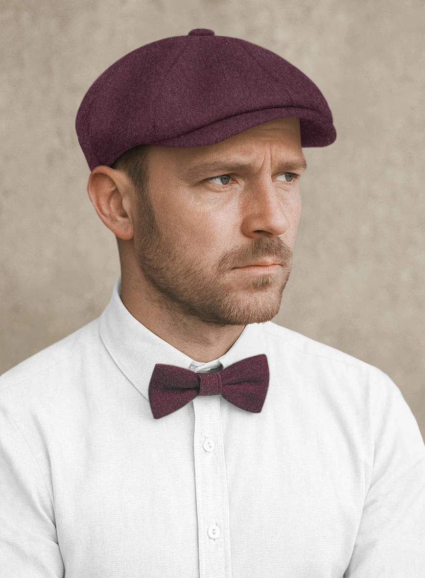 Naples Ramey Wine Tweed Newsboy Cap - Image 2