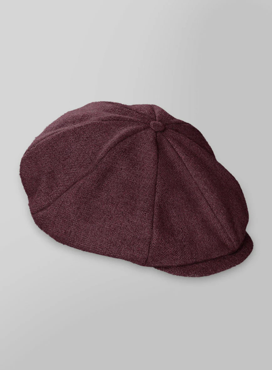 Naples Ramey Wine Tweed Newsboy Cap - Image 3