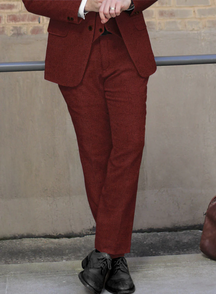 Naples Raw Red Tweed Suit - Image 5