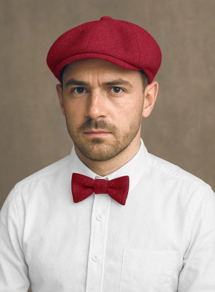 Naples Red Tweed Newsboy Cap - Image 2