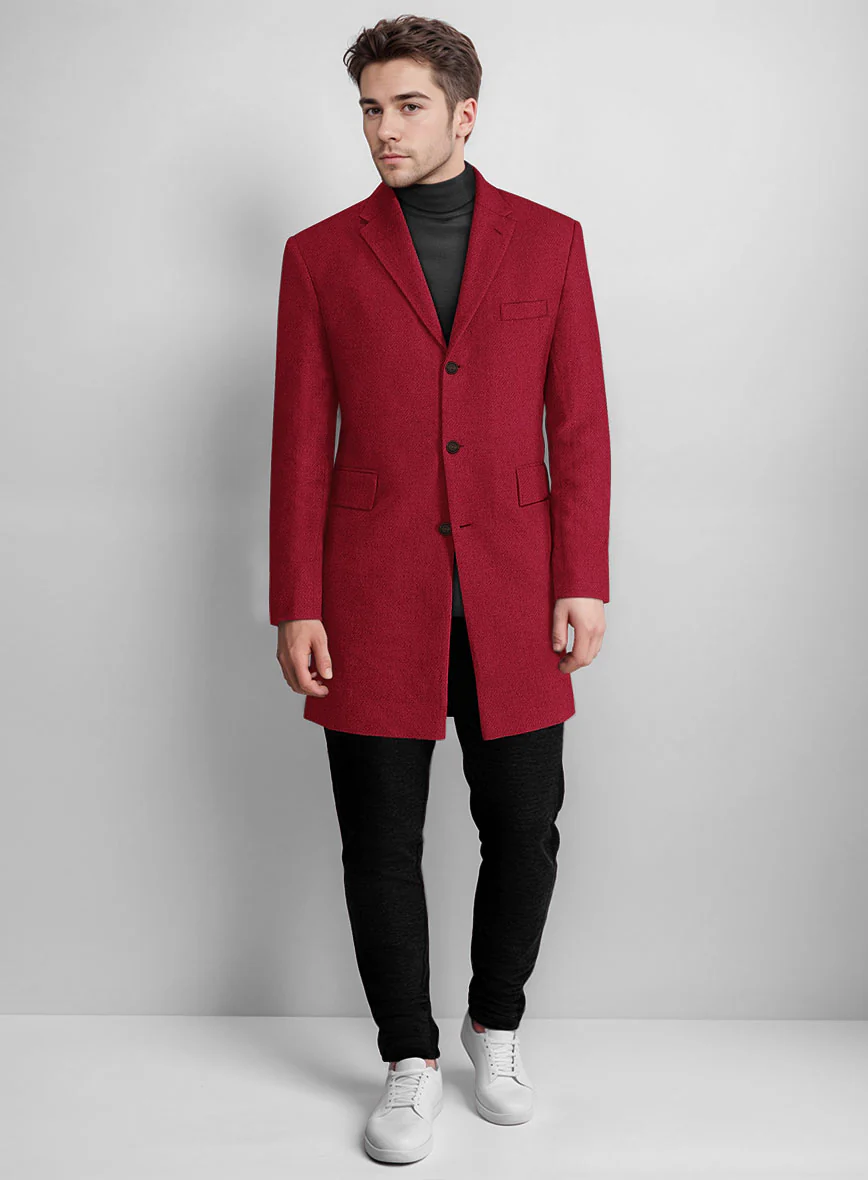 Naples Red Tweed Overcoat - Image 2