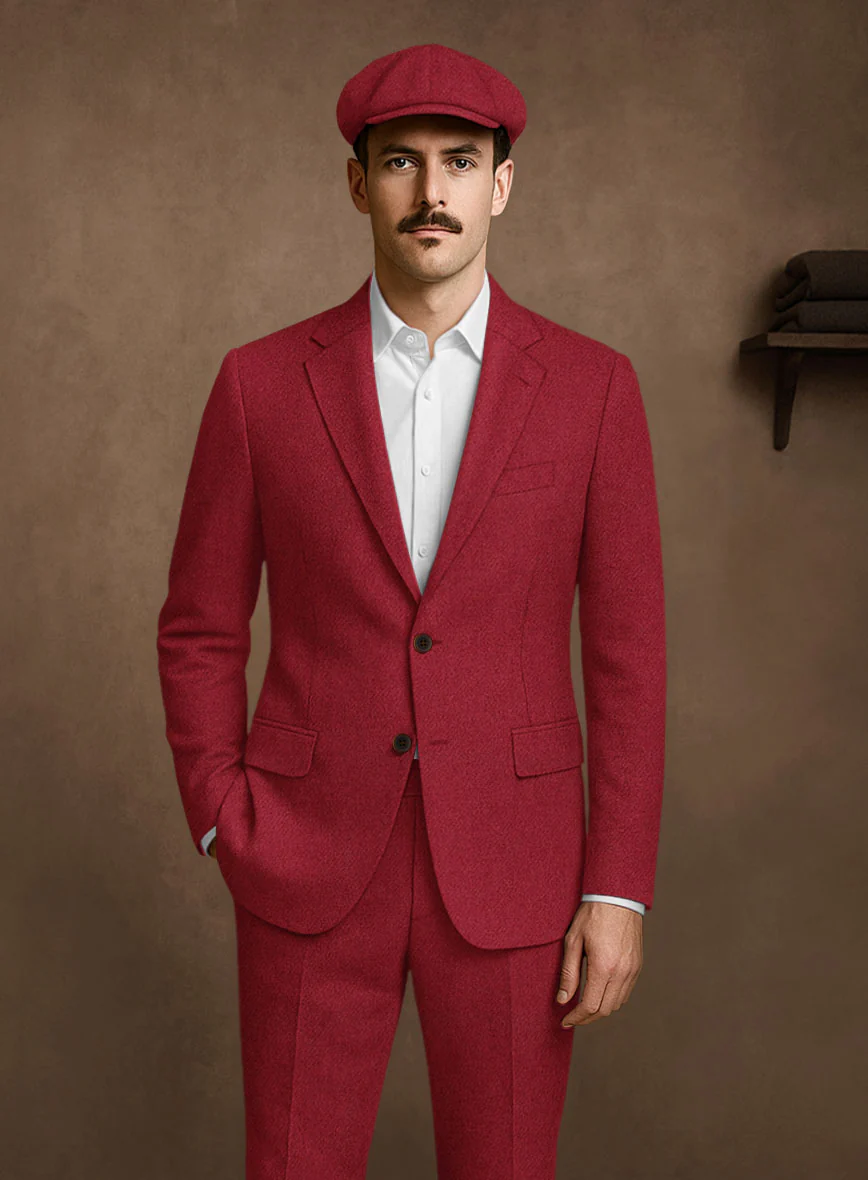Naples Red Tweed Suit - Image 5