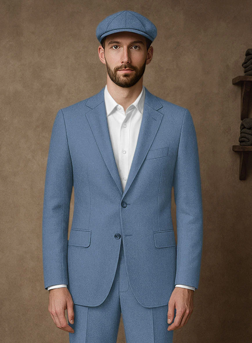 Naples Retro Blue Tweed Jacket - Image 2