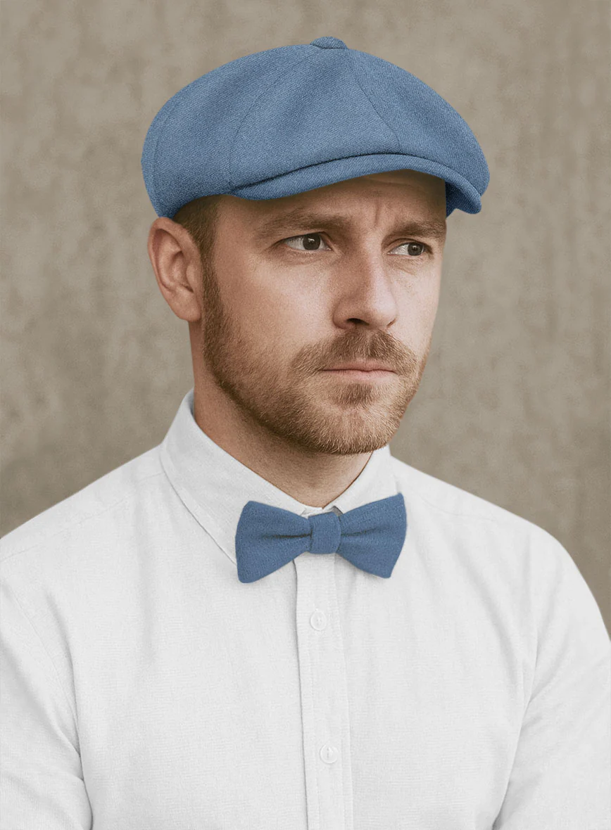 Naples Retro Blue Tweed Newsboy Cap - Image 2