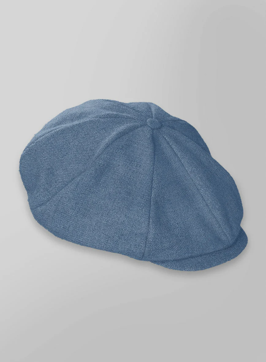 Naples Retro Blue Tweed Newsboy Cap - Image 3