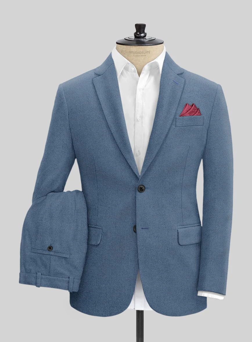 Naples Retro Blue Tweed Suit - Image 2
