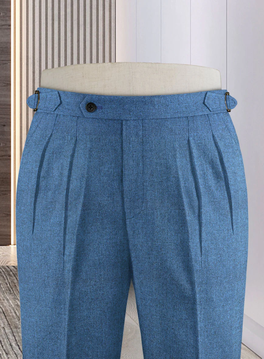 Naples Saga Blue Highland Tweed Trousers - Image 3