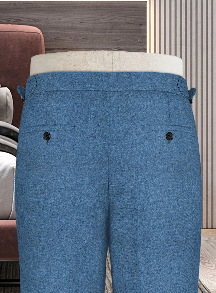Naples Saga Blue Highland Tweed Trousers - Image 4