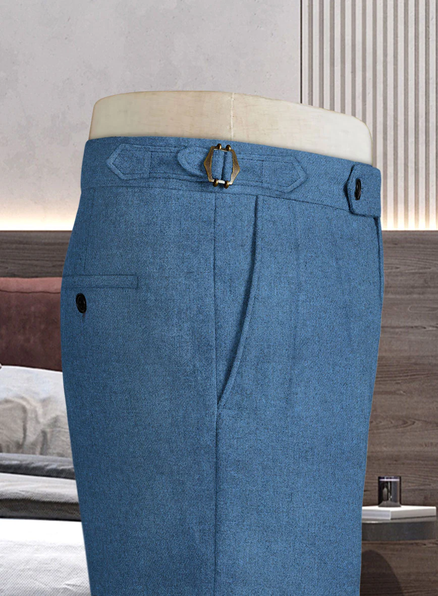 Naples Saga Blue Highland Tweed Trousers - Image 5