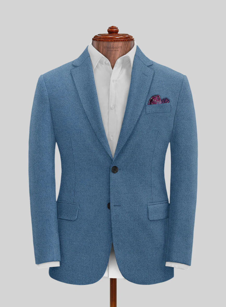 Naples Saga Blue Tweed Jacket - Image 3