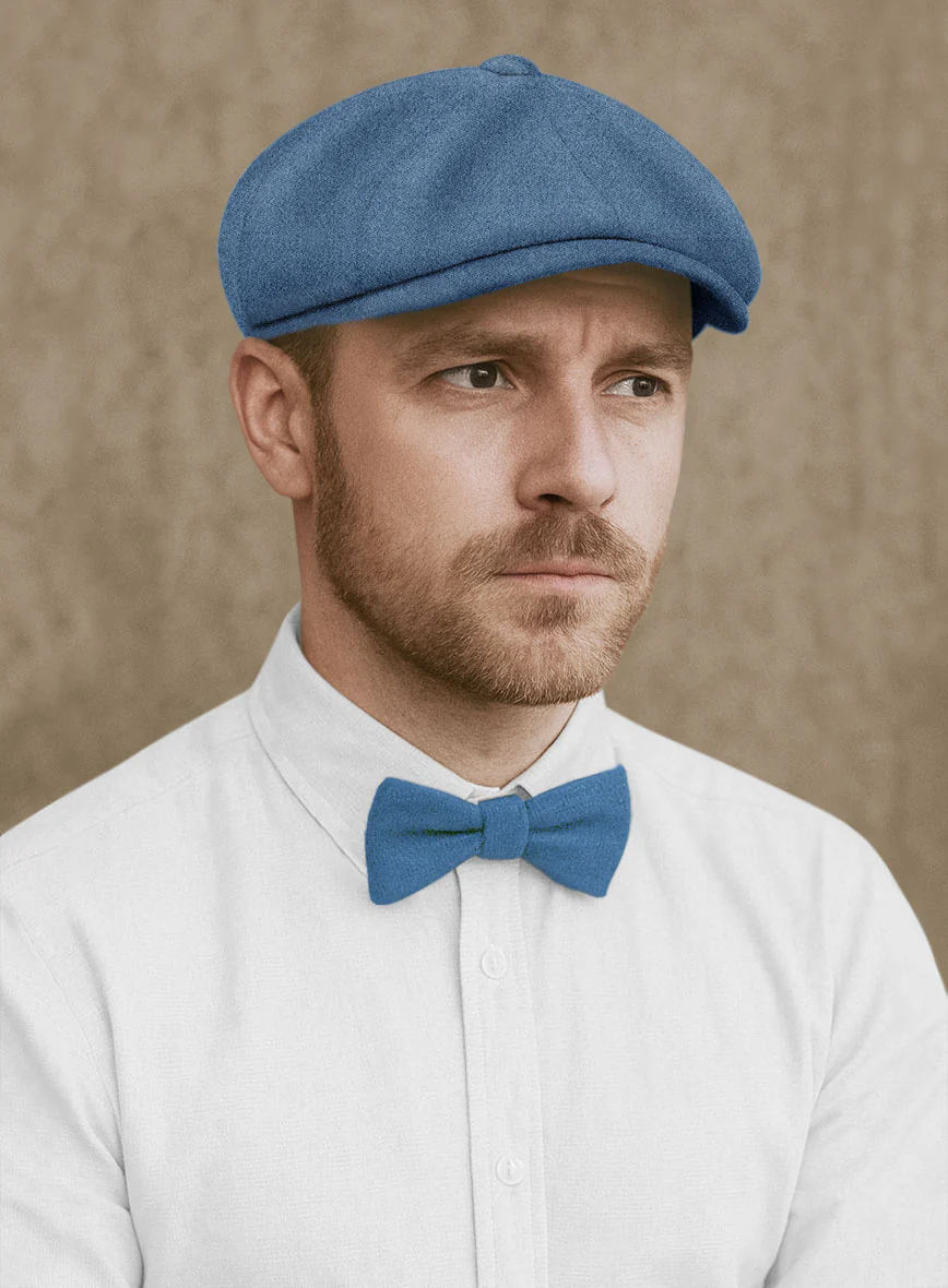 Naples Saga Blue Tweed Newsboy Cap - Image 2