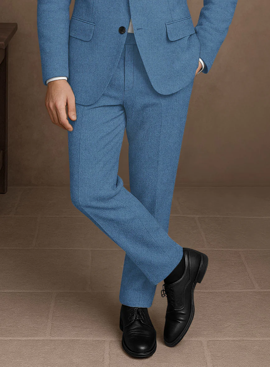 Naples Saga Blue Tweed Pants - Image 2