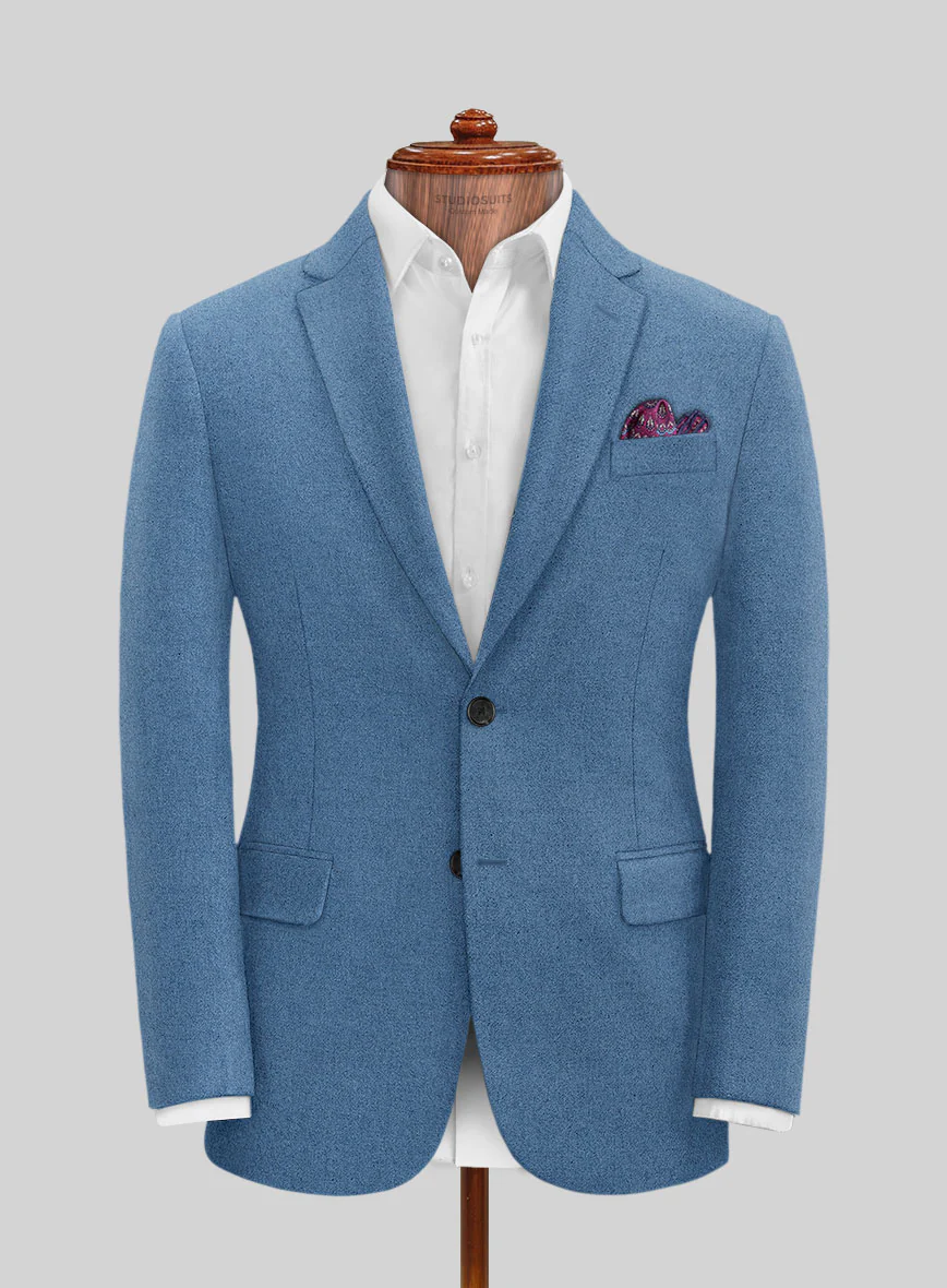Naples Saga Blue Tweed Suit - Image 5