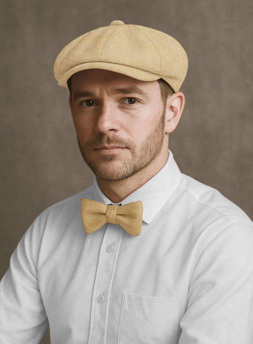 Naples Sahara Beige Tweed Newsboy Cap - Image 2