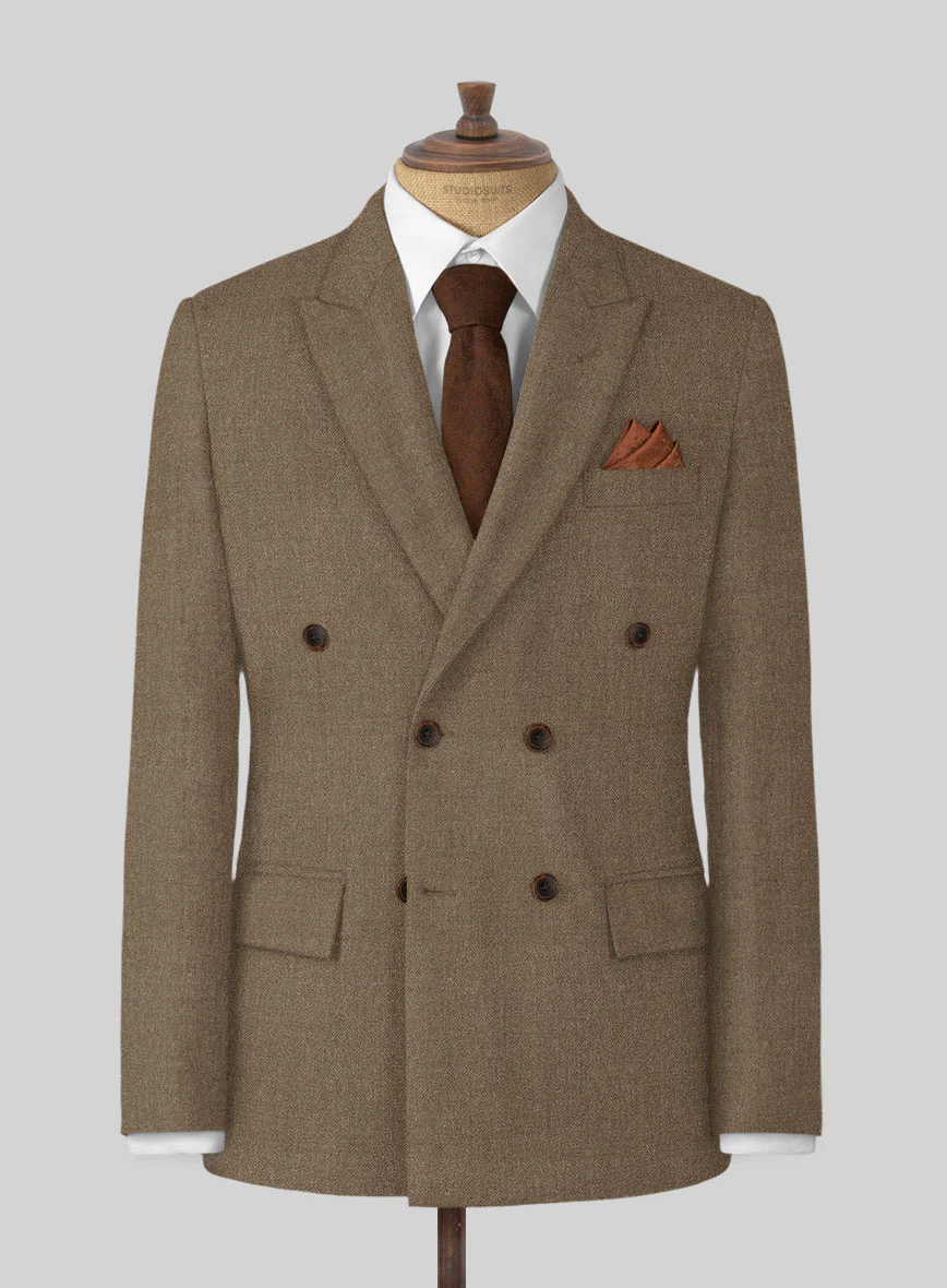 Naples Sahara Tweed Double Breasted Suit - Image 2