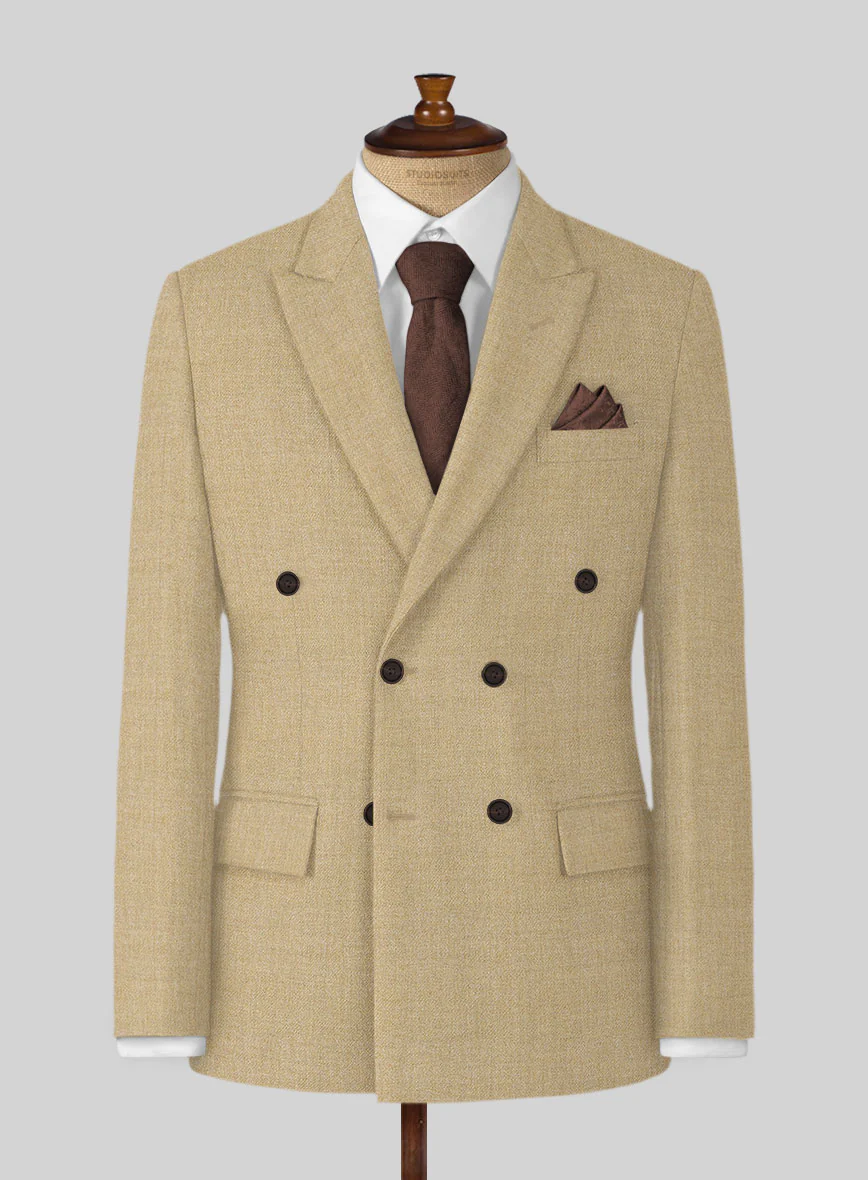 Naples Sandcastle Tweed Double Breasted Suit - Image 2
