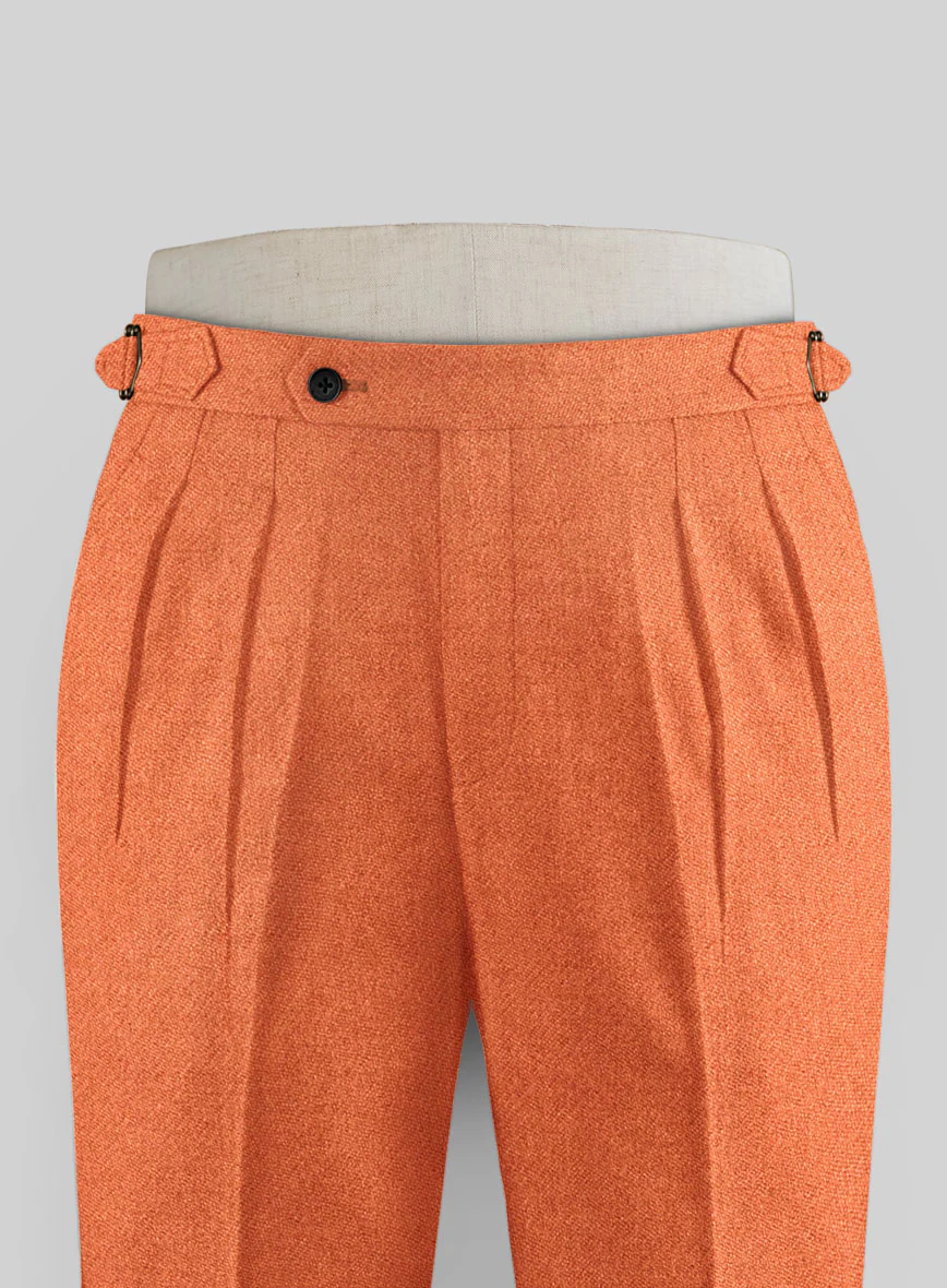 Naples Spring Orange Highland Tweed Trousers - Image 2