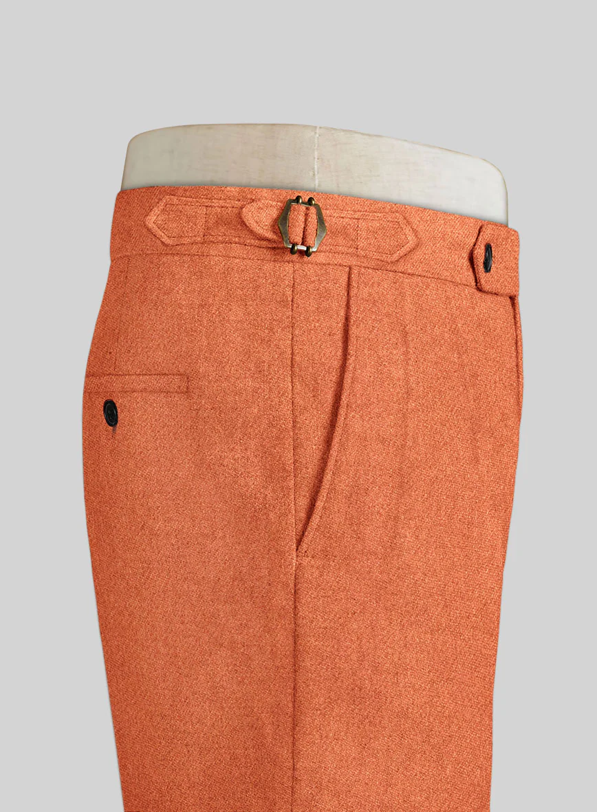 Naples Spring Orange Highland Tweed Trousers - Image 3