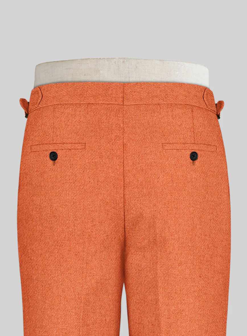 Naples Spring Orange Highland Tweed Trousers - Image 4