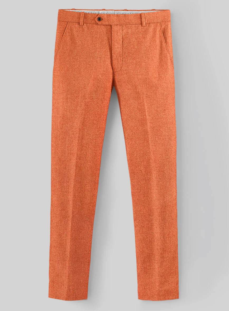 Naples Spring Orange Tweed Double Breasted Suit - Image 3