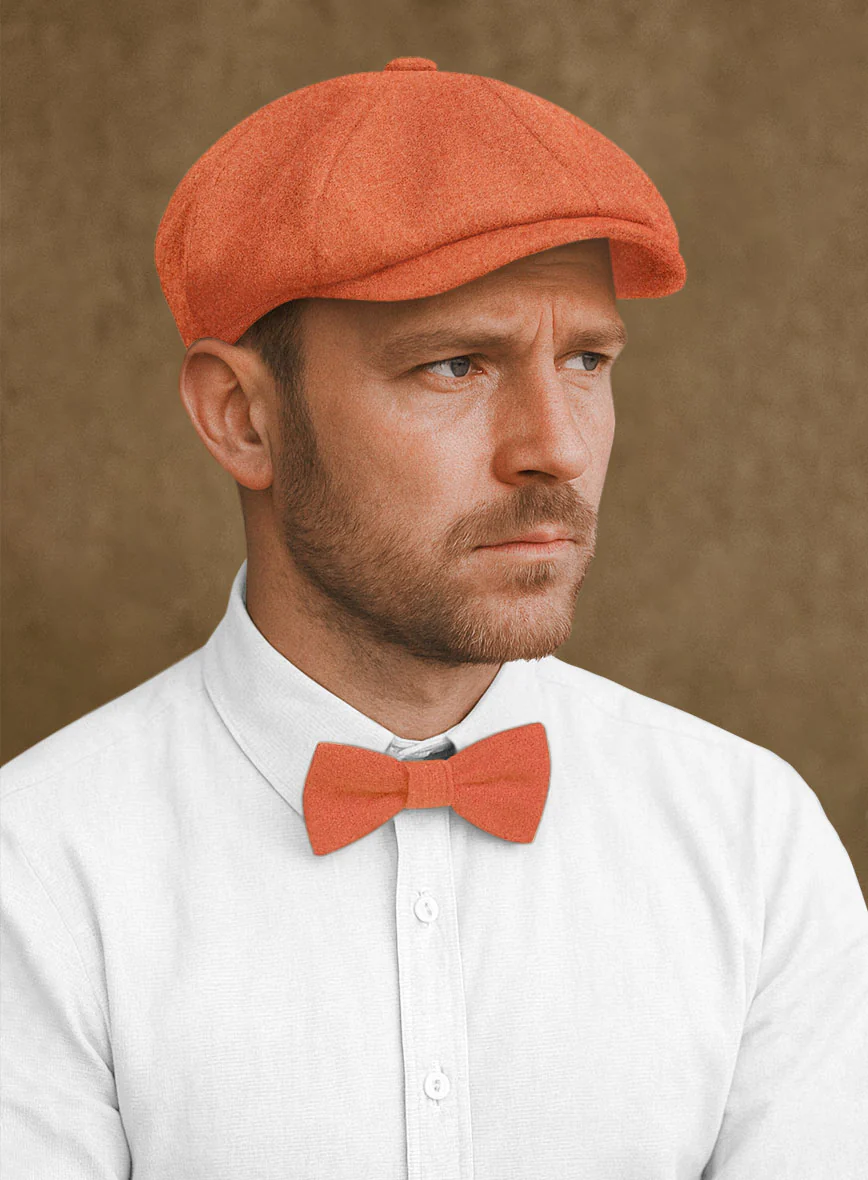 Naples Spring Orange Tweed Newsboy Cap - Image 2