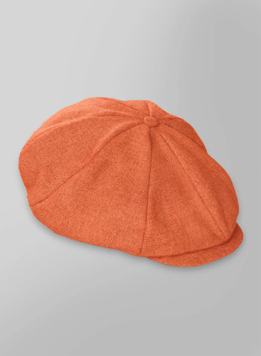 Naples Spring Orange Tweed Newsboy Cap - Image 3