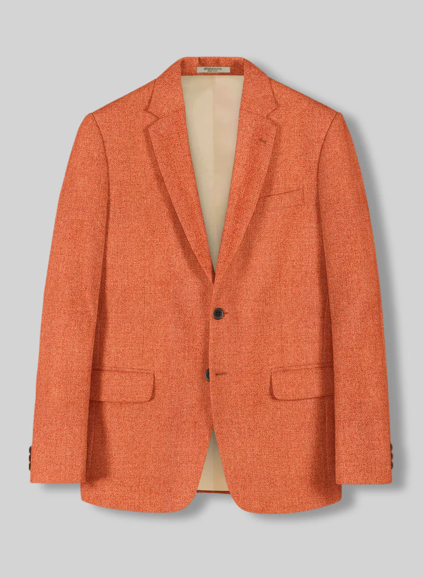 Naples Spring Orange Tweed Suit - Image 3