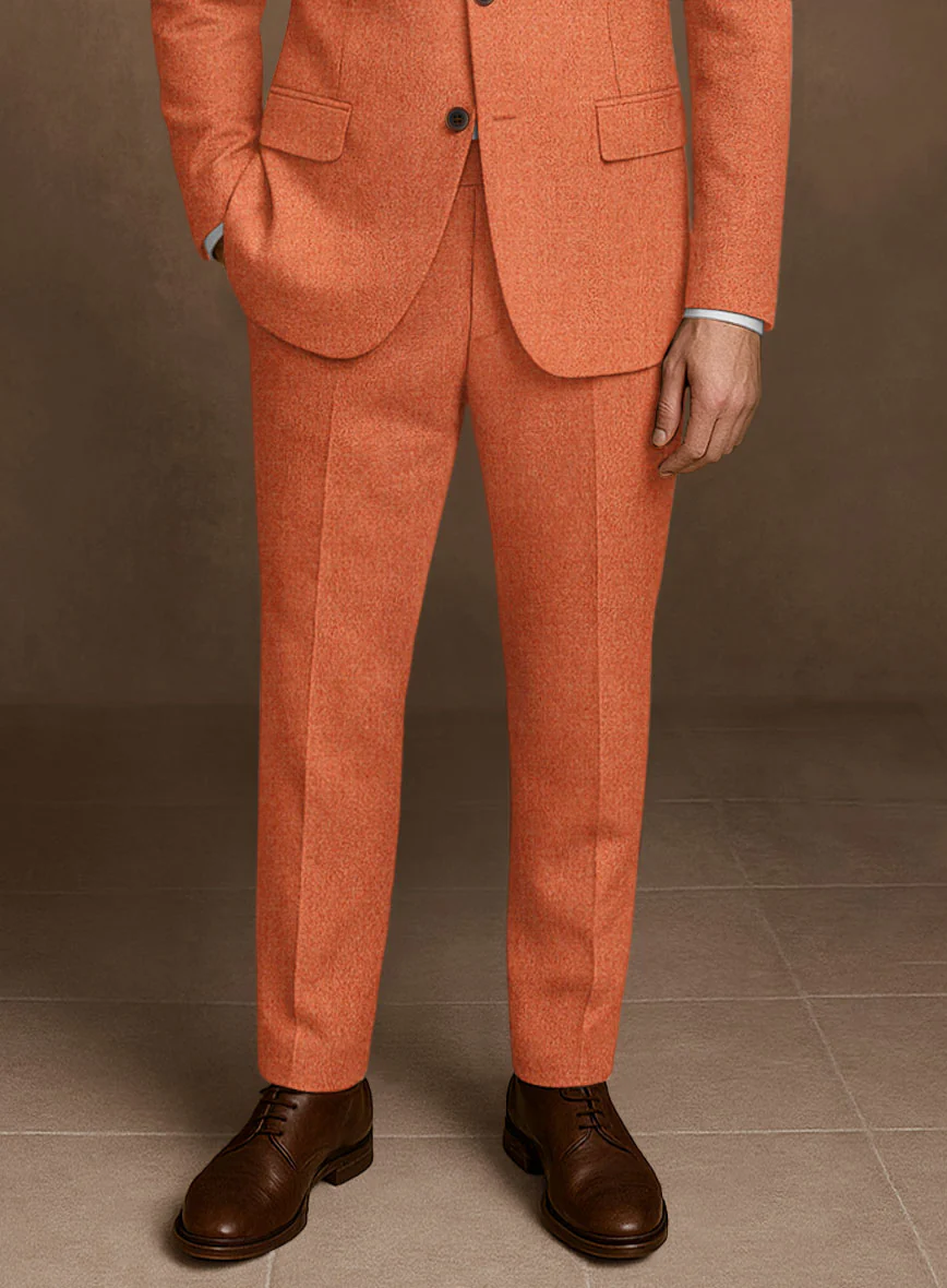 Naples Spring Orange Tweed Suit - Image 7