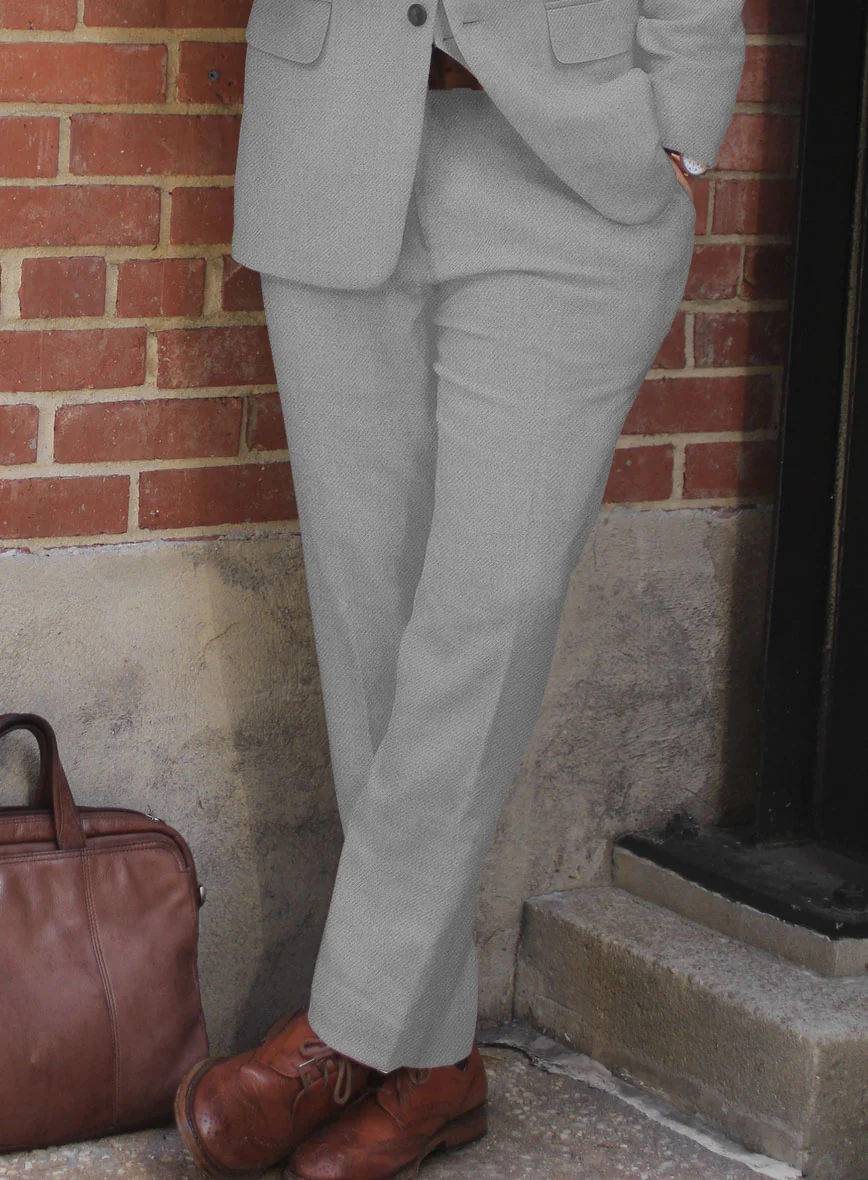 Naples Steel Gray Tweed Pants - Image 2