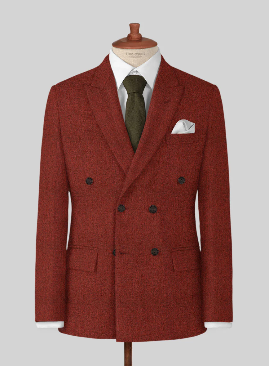 Naples Sundowner Rust Tweed Double Breasted Suit - Image 2