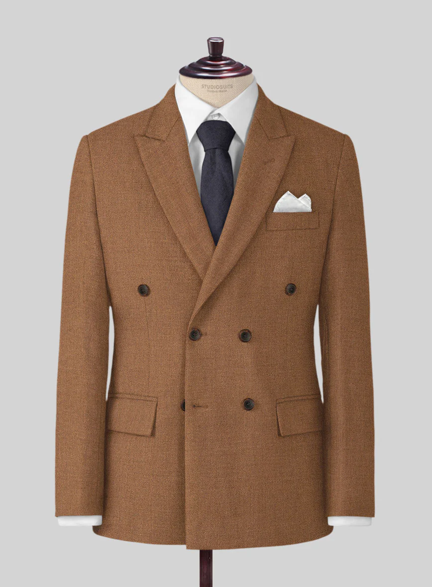 Naples Tobacco Tweed Double Breasted Suit - Image 2