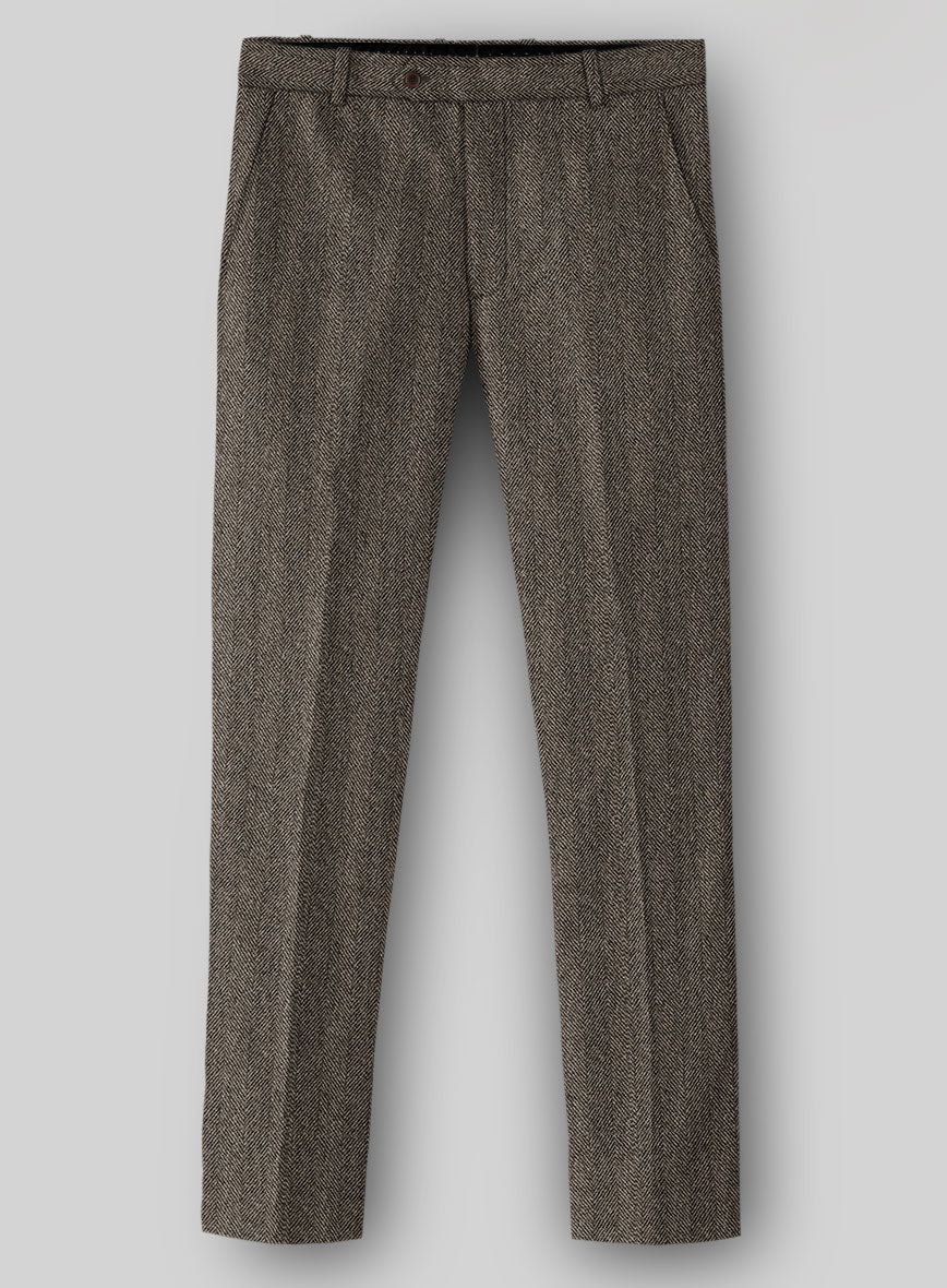 Naples Wide Herringbone Brown Tweed Suit - Image 4