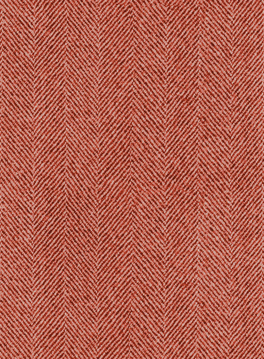 Naples Wide Herringbone Carmine Pink Tweed Newsboy Cap - Image 4