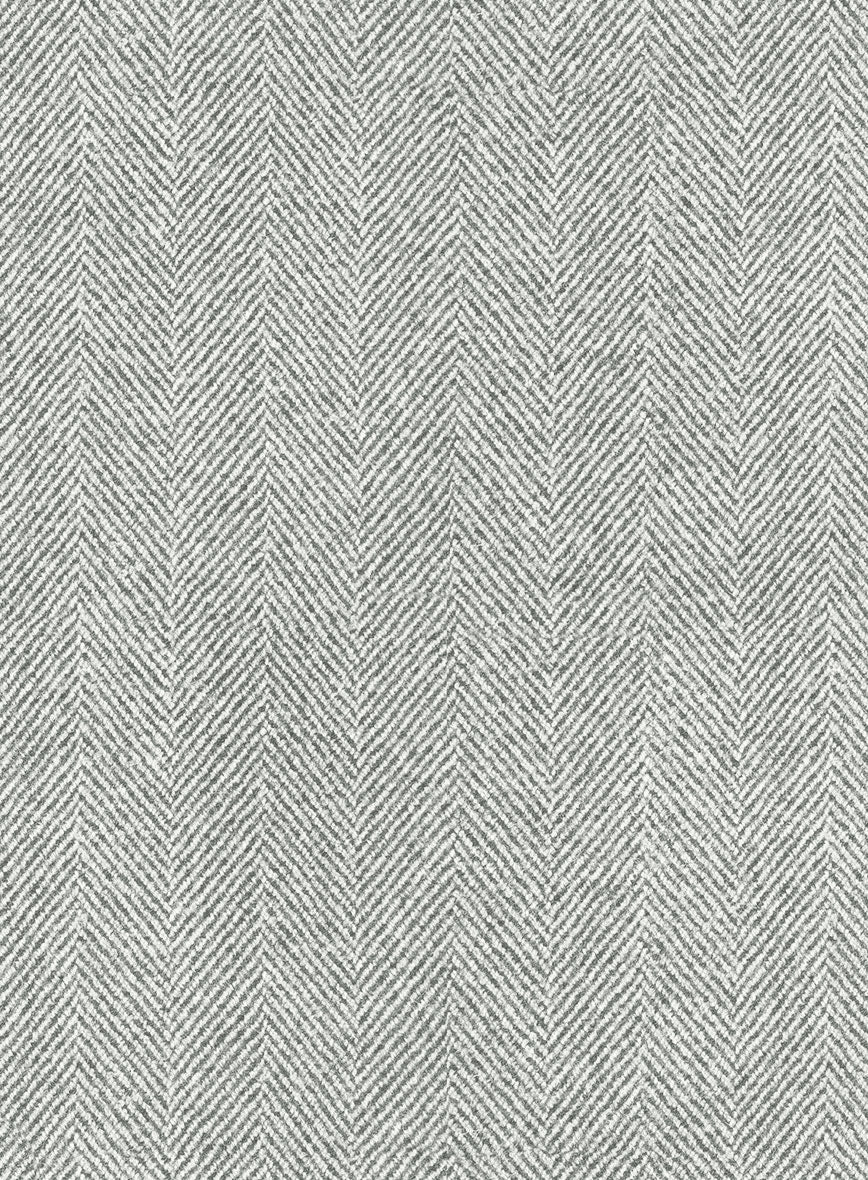 Naples Wide Herringbone Light Gray Tweed Newsboy Cap - Image 4