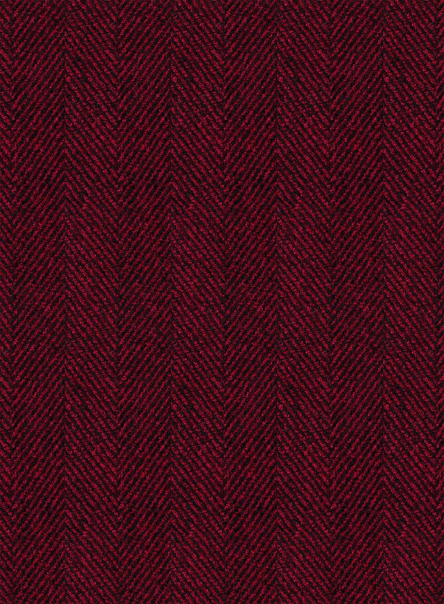 Naples Wide Herringbone Mahogany Tweed Pea Coat - Image 3