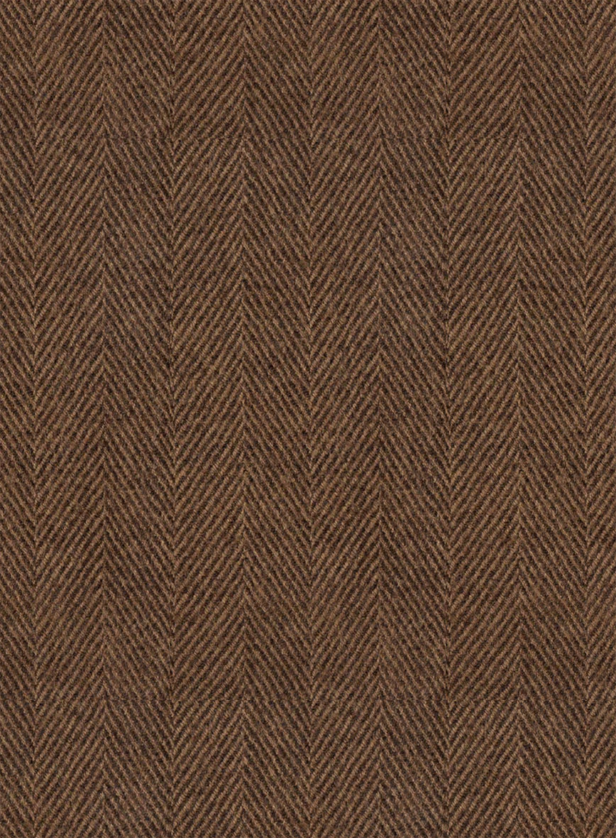Naples Wide Herringbone Tan Tweed Newsboy Cap - Image 4