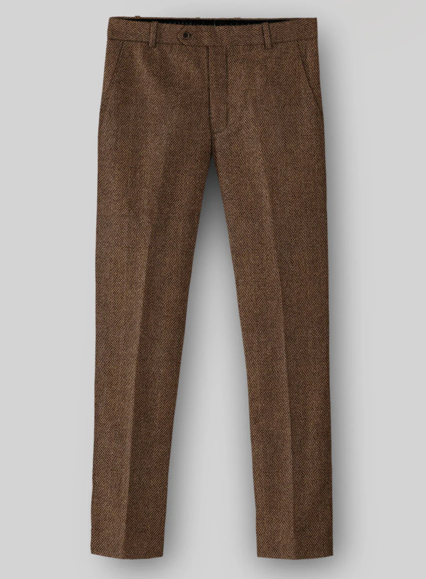 Naples Wide Herringbone Tan Tweed Suit - Image 5