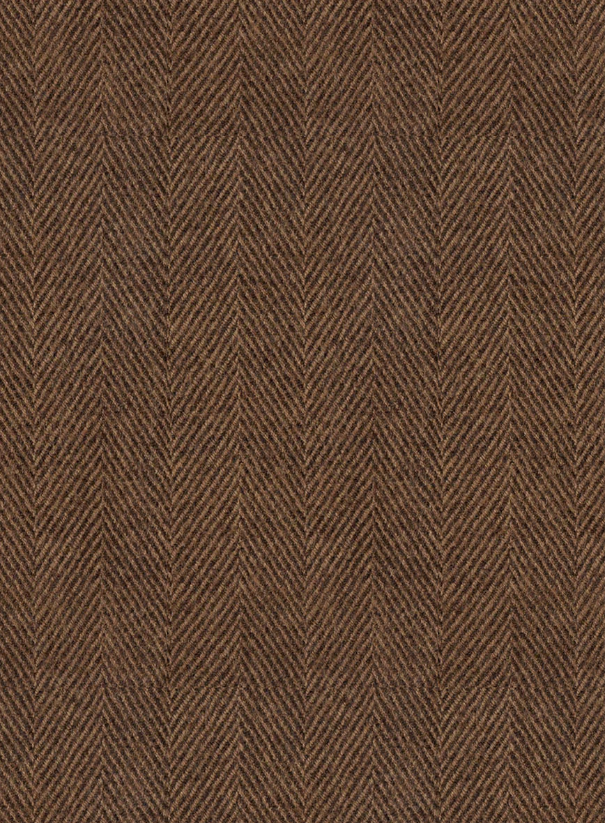 Naples Wide Herringbone Tan Tweed Suit - Image 7