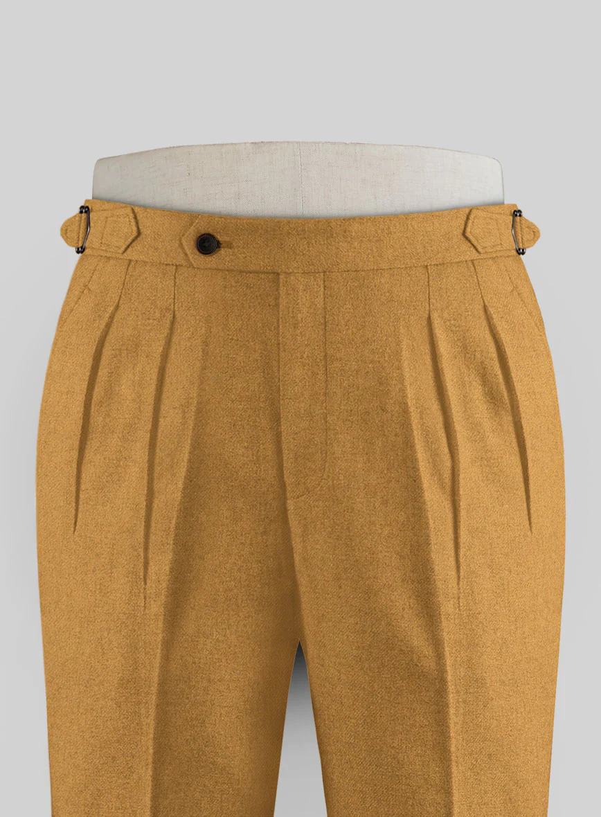 Naples Yellow Highland Tweed Trousers - Image 2