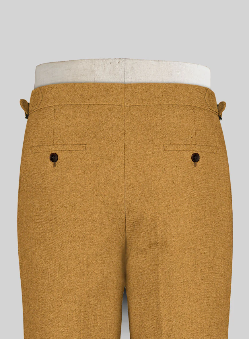Naples Yellow Highland Tweed Trousers - Image 4