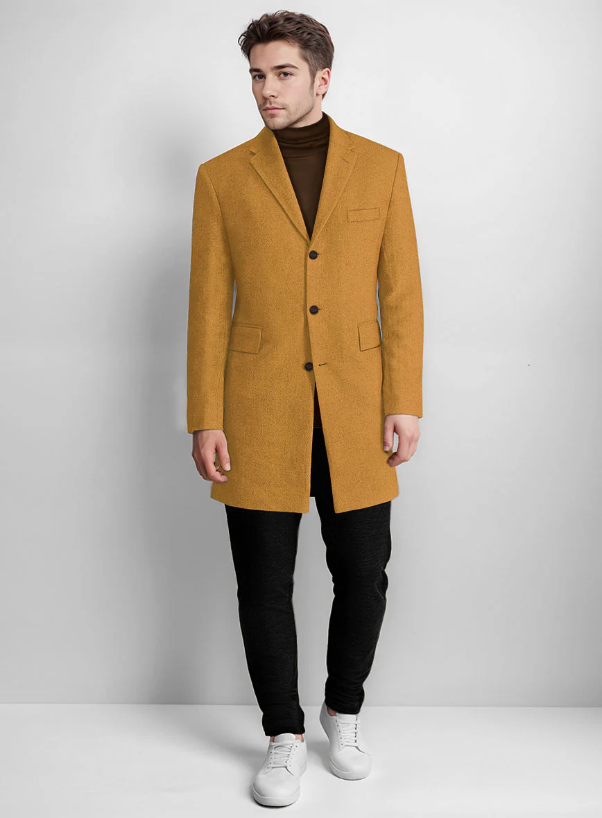 Naples Yellow Tweed Overcoat - Image 2
