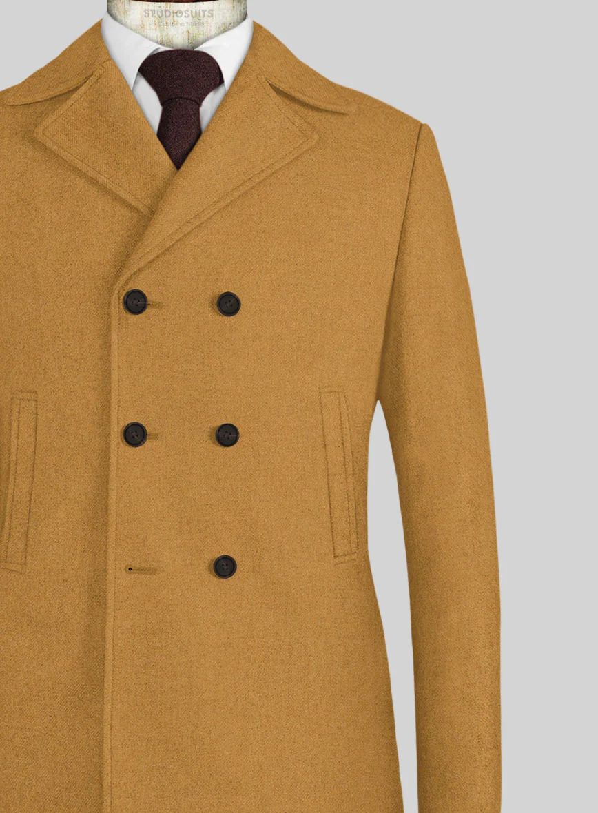Naples Yellow Tweed Pea Coat - Image 2