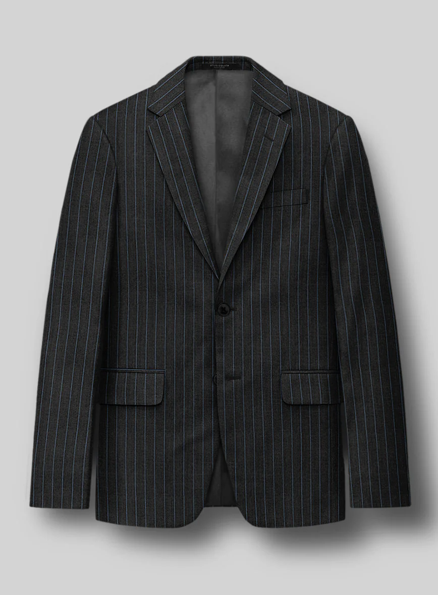 Napolean Abelino Stripe Black Wool Suit - Image 3