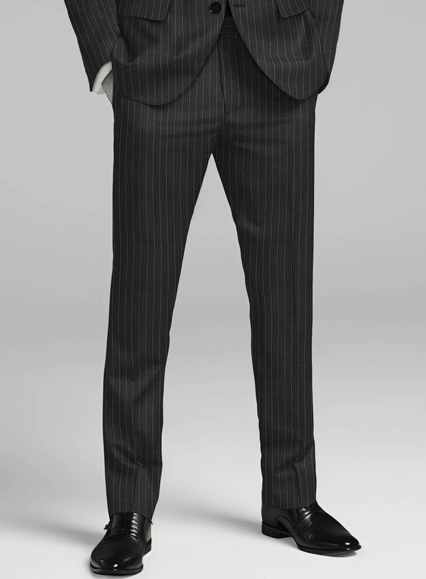 Napolean Abelino Stripe Black Wool Suit - Image 6
