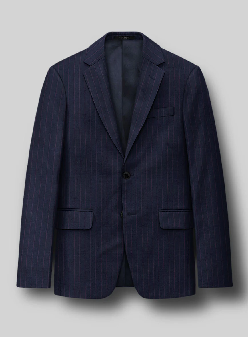 Napolean Abelino Stripe Blue Wool Suit - Image 3
