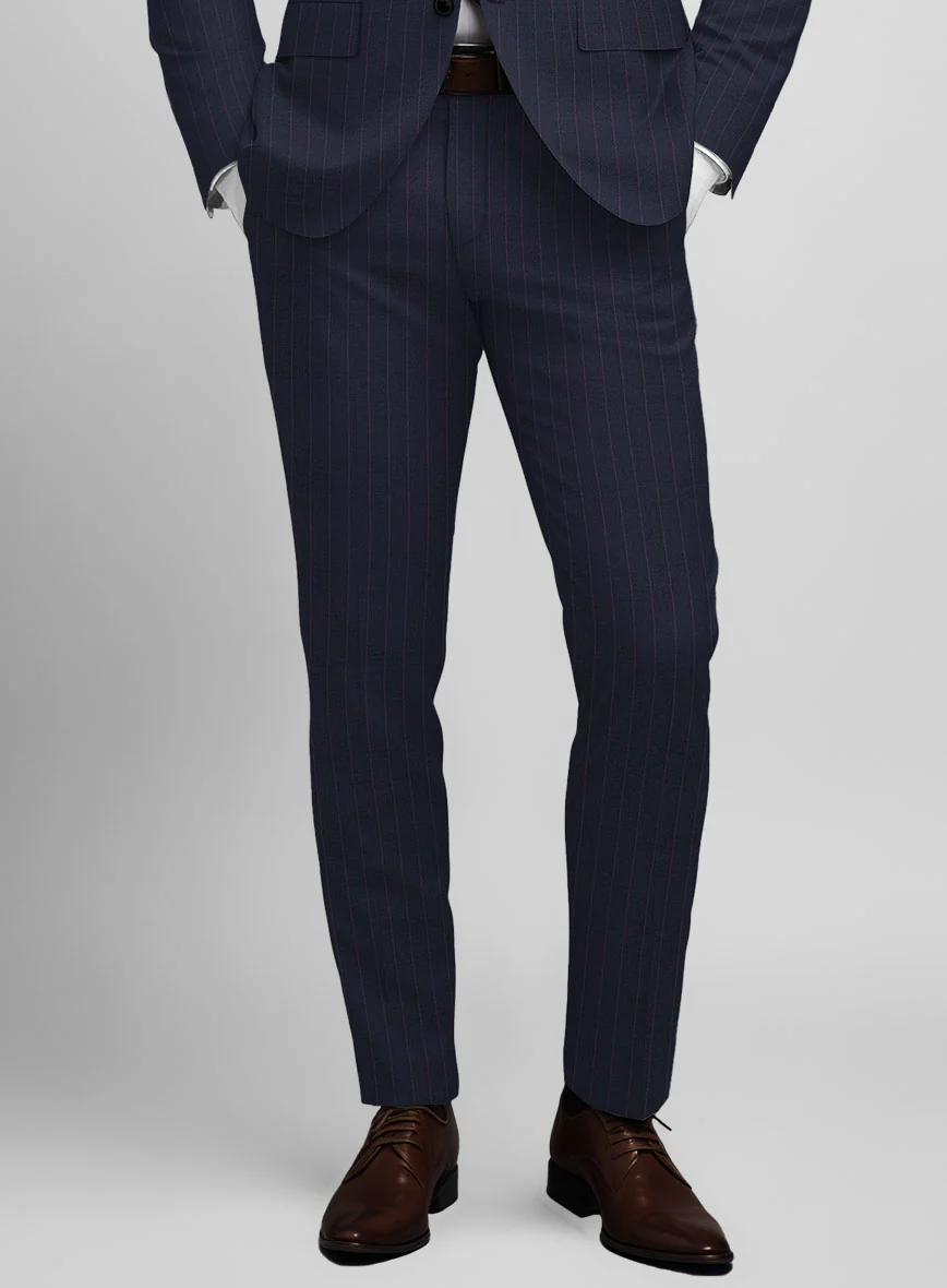 Napolean Abelino Stripe Blue Wool Suit - Image 6