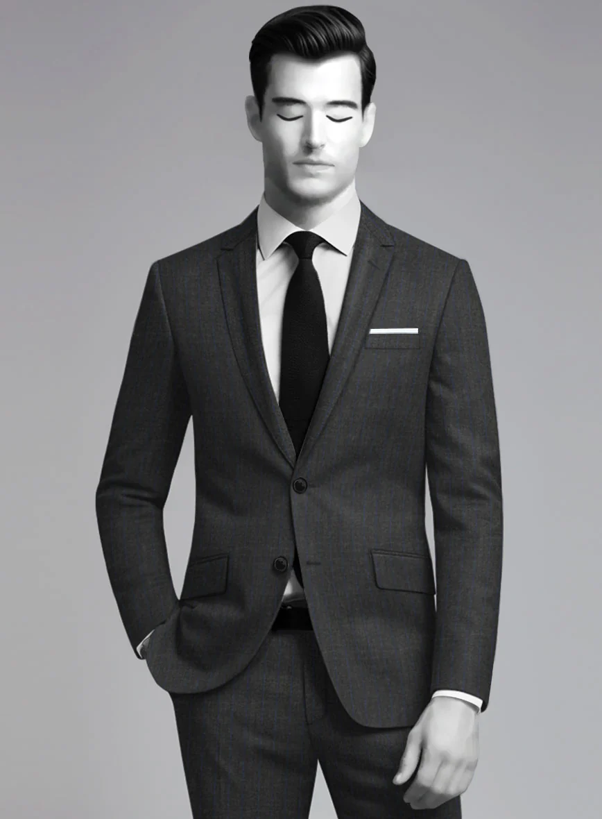 Napolean Abelino Stripe Gray Wool Jacket - Image 2